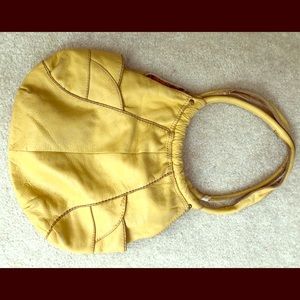 Lucky brand yellow leather hobo bag